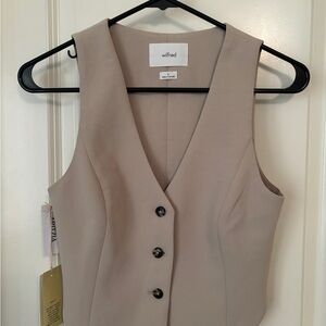 Aritzia Wilfred Beige Button-Up Vest